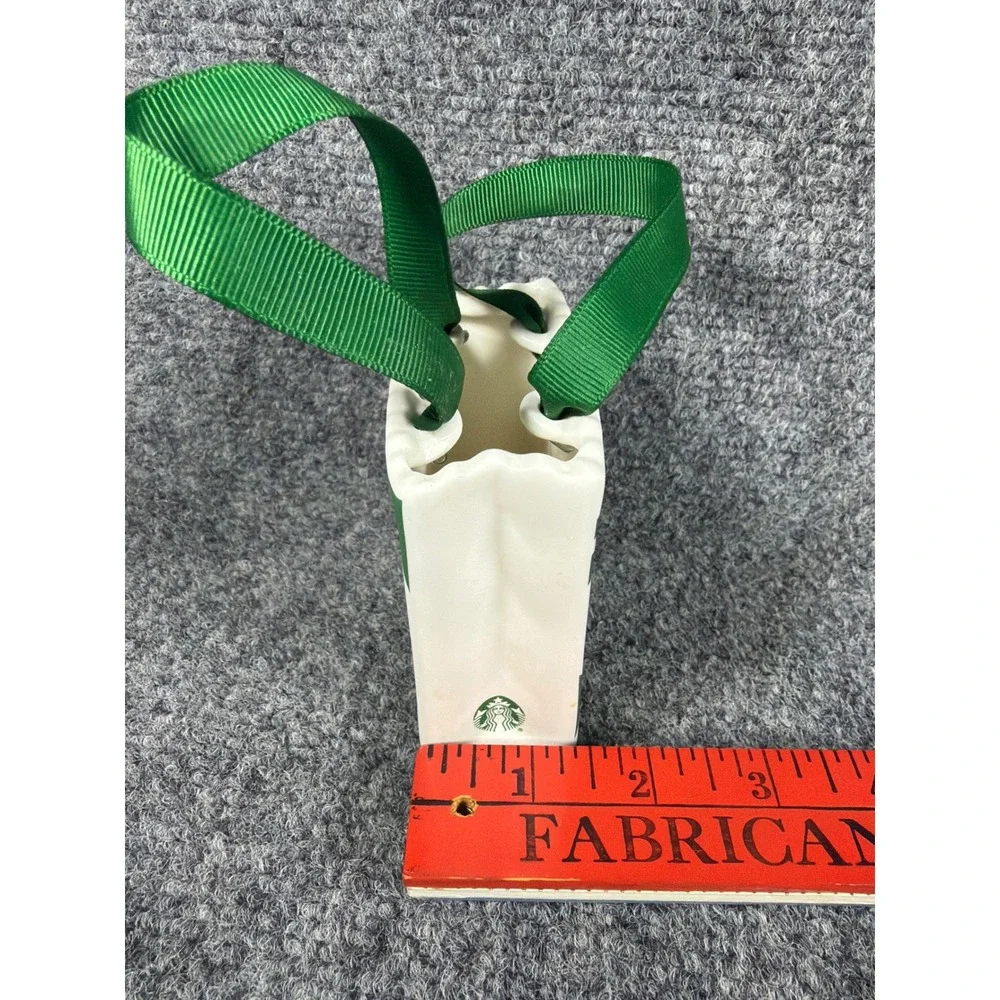 Starbucks 2019 Ceramic Shopping Bag Ornament Siren Logo Green White BVC 19